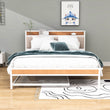 Smart Modern Queen Size Metal Platform Bed Frame with Twin Trundle