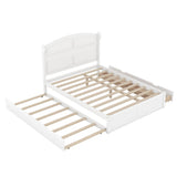 Wooden Queen Size Platform Bed with Twin Trundle Bed and Storage - [Headboard]