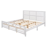 Wooden King Size Platform Bed with Open-Frame Headboard