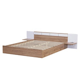 Wooden Smart Queen Size Platform Bed with Headboard and Storage - [USB Ports, Sockets]