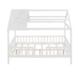 Full Wooden Kids Low Montessori Farmhouse Bed Frame with Rails