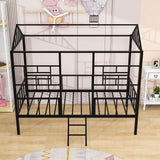 Metal Twin Low House Bed Frame for Kids, Toddler