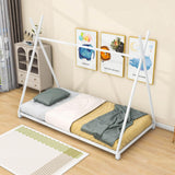 Metal Teepee-Shaped Montessori Bed Frame for Kids, Toddler - [Low to Floor]