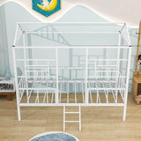 Metal Twin Low House Bed Frame for Kids, Toddler