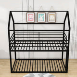 Low Twin Over Twin House Bunk Beds for Kids Toddler - Metal