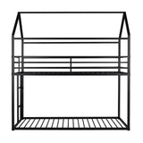 Low Twin Over Twin House Bunk Beds for Kids Toddler - Metal