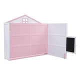 Best Kids Full Size Horizontal House Murphy Bed Cabinet with Shelves - Pink