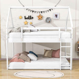 Montessori Wood House Twin over Twin Loft Bunk Bed for Kids, Toddler - [Low]