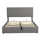 Modern Queen Upholstered Bed Frame with Storage - Hydraulic Lift System