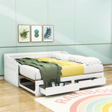 Wood Twin to King Extendable Daybed with Trundle and Storage Drawers