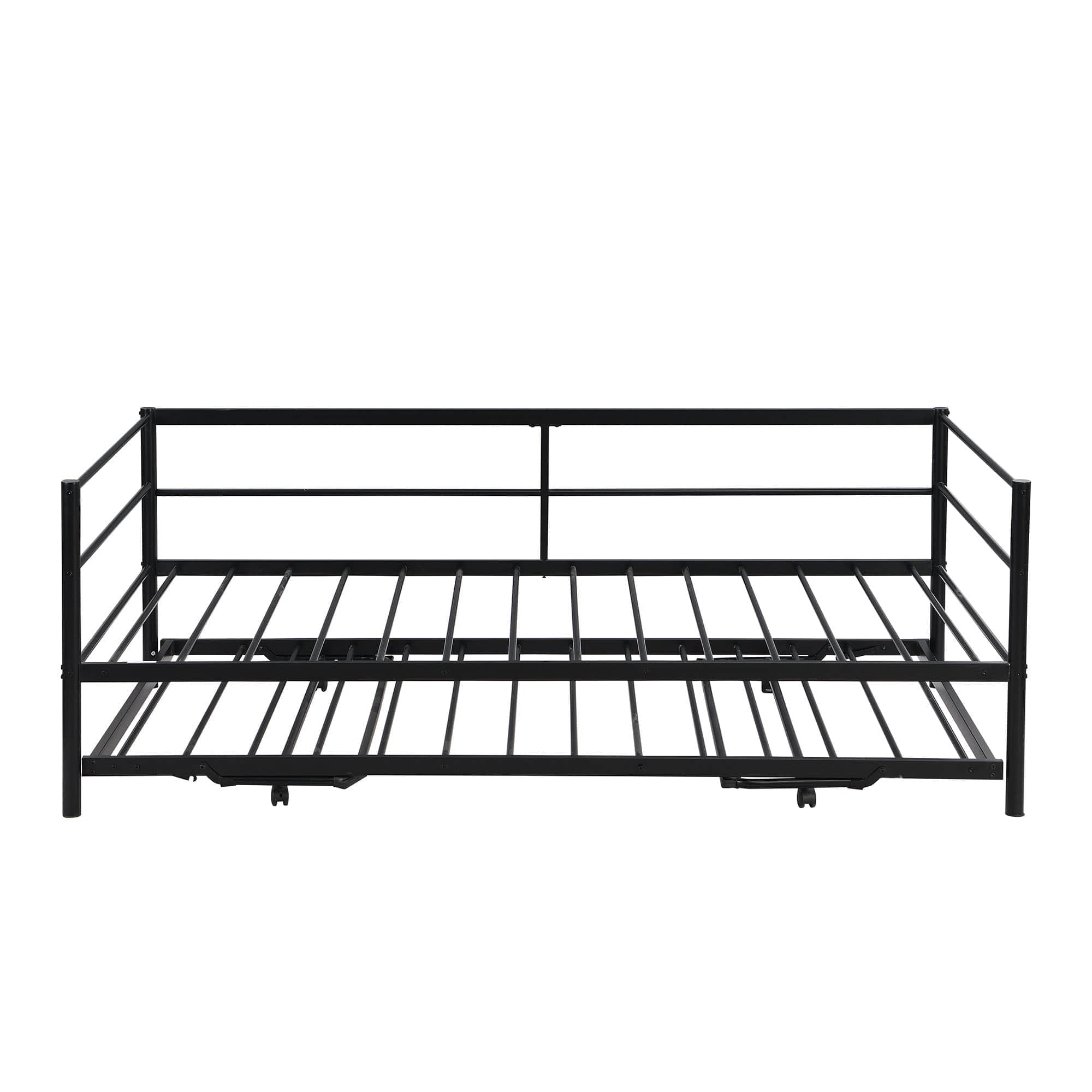 Convertible Metal Twin Daybed with Pop Up Trundle Bed