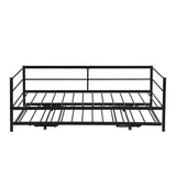 Convertible Metal Twin Daybed with Pop Up Trundle Bed