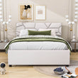 Queen Upholstered Platform Bed Frame with Headboard, Twin XL Trundle Bed