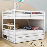 Full Size Bunk Beds with Stairs and Trundle, Storage for Kids, Adults