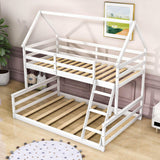 Montessori Low Twin Over Full House Bunk Beds for Kids Toddler - [Wooden, Convertible]