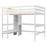 Full Size Loft Bed with Desk and Couch, Storage for Adults, Teens