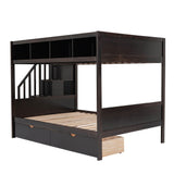 Twin Over Full Bunk Beds with Stairs and Storage for Adults - [Wooden, Drawers, Bookcase]