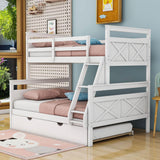 Modern Twin Over Full Bunk Beds with Trundle for Kids, Adults - [Wooden, Convertible]