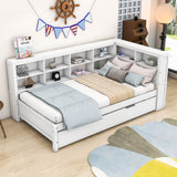 Modern Smart Wood Twin Daybed with Twin Trundle and Storage