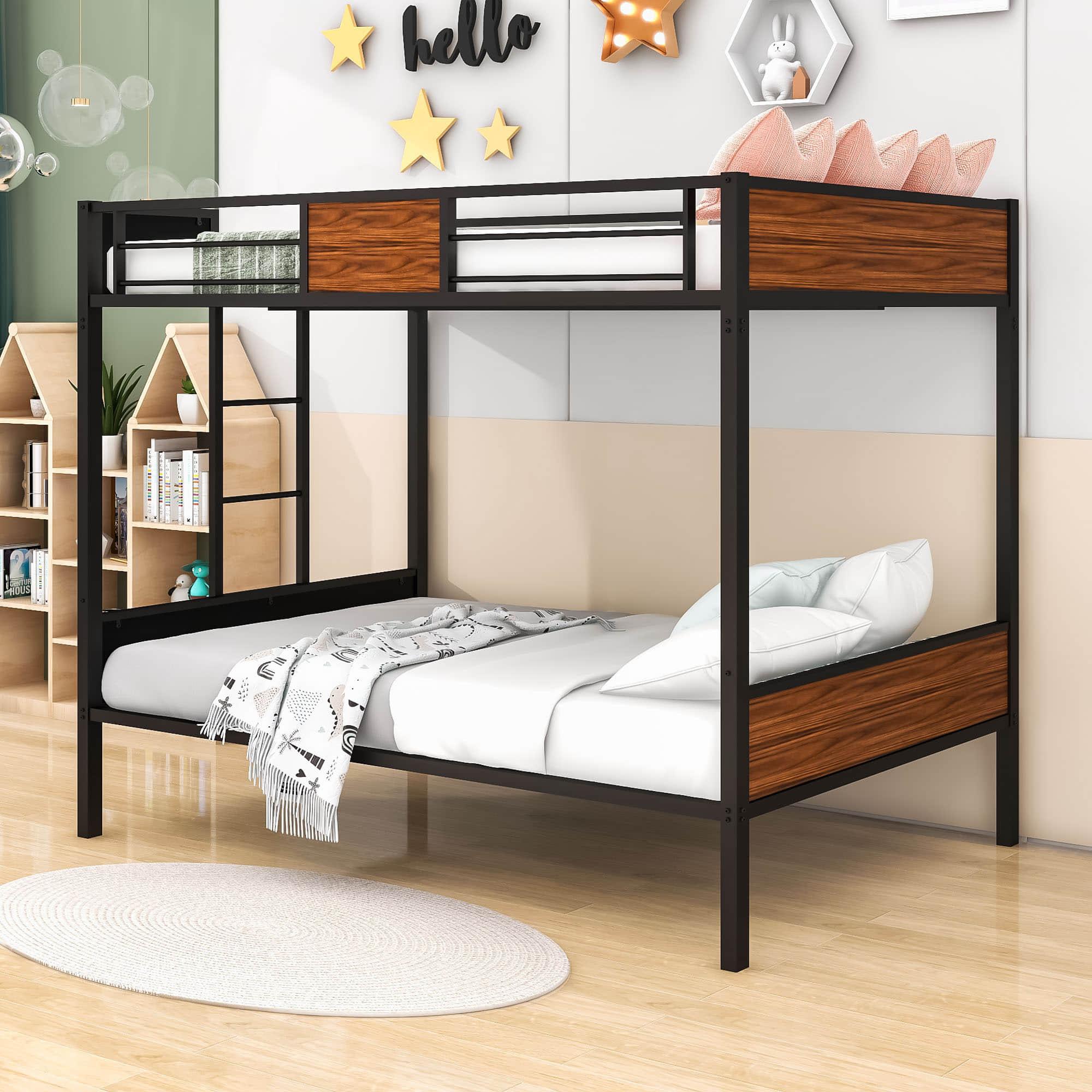 Mid-Century Modern Full Over Full Bunk Beds for Adults & Kids - [Metal]