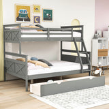 Modern Convertible Twin Over Full Bunk Bed with Storage Drawers - [Wood]