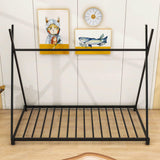 Metal Teepee-Shaped Montessori Bed Frame for Kids, Toddler - [Low to Floor]