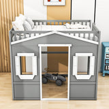 Sturdy Full Size House Loft Bed for Kids,Teens - [Wooden]