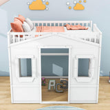 Sturdy Full Size House Loft Bed for Kids,Teens - [Wooden]