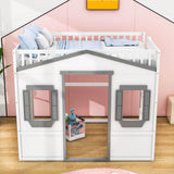 Sturdy Full Size House Loft Bed for Kids,Teens - [Wooden]