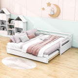 Twin / Double Twin Extendable Pull-out Daybed with Trundle - [Convertible]