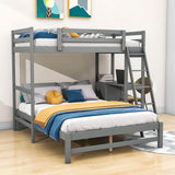 Twin Over Full Bunk Beds with Desk and Storage Drawers - [Wooden, Detachable, L-Shaped]