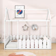 Twin Toddler Floor House Bed Frame with Rails - [Without Slats]