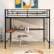 Metal Full Size Loft Bed with Desk and Grid for Kids, Adults, Teens