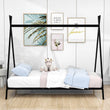 Twin Size Low Profile Metal Tent Montessori Bed Frame with Slats