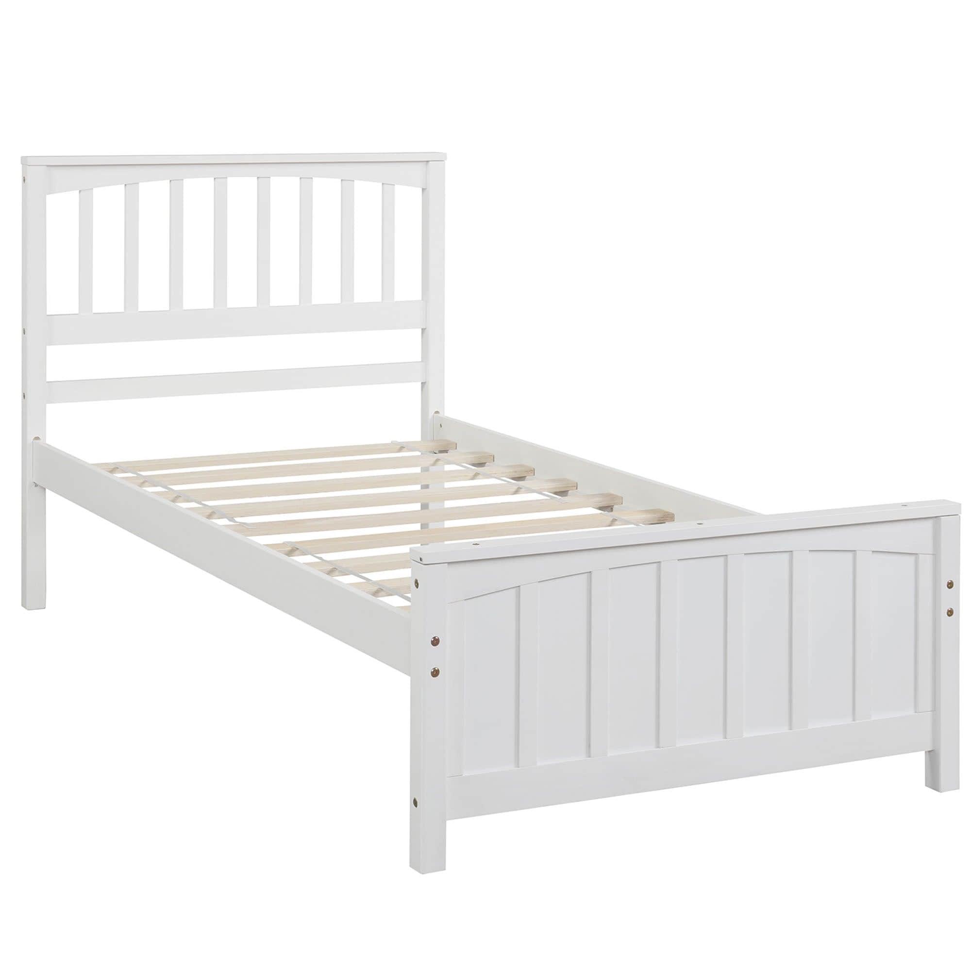 Wood Kids Bed Frame with Headboard and Footboard