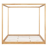 Modern Wood King Size Canopy Floor Bed Frame for Adults