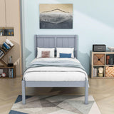 Twin Wooden Platform Bed with Headboard