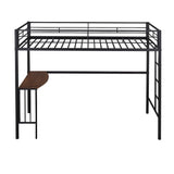 Twin Metal Loft Bed with Desk Underneath for Teen, Junior, Adult