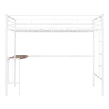 Twin Metal Loft Bed with Desk Underneath for Teen, Junior, Adult