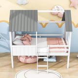 Low Twin Loft House Bed for Kids, Toddler - [Wood, Fun]