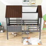 Low Twin Loft House Bed for Kids, Toddler - [Wood, Fun]