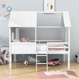 Low Twin Loft House Bed for Kids, Toddler - [Wood, Fun]