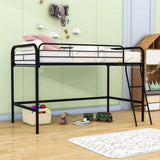 Small Low Metal Twin Loft Bed for Kids