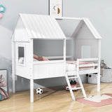 Low Twin Loft House Bed for Kids, Toddler - [Wood, Fun]