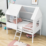 Low Twin Loft House Bed for Kids, Toddler - [Wood, Fun]