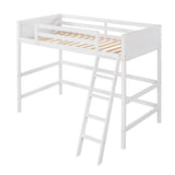 Solid Wood Twin Loft Bed with Interchangeable Ladder for Kids, Adults- [Medium]