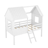 Low Twin Loft House Bed for Kids, Toddler - [Wood, Fun]