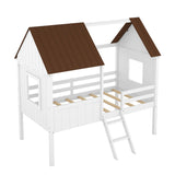 Low Twin Loft House Bed for Kids, Toddler - [Wood, Fun]