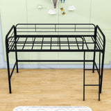 Small Low Metal Twin Loft Bed for Kids