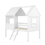 Low Twin Loft House Bed for Kids, Toddler - [Wood, Fun]